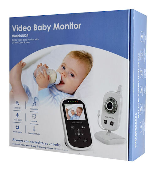 Powertech Wireless Baby Monitor with Camera & Screen 2.4" , Two-way Communication & Lullabies