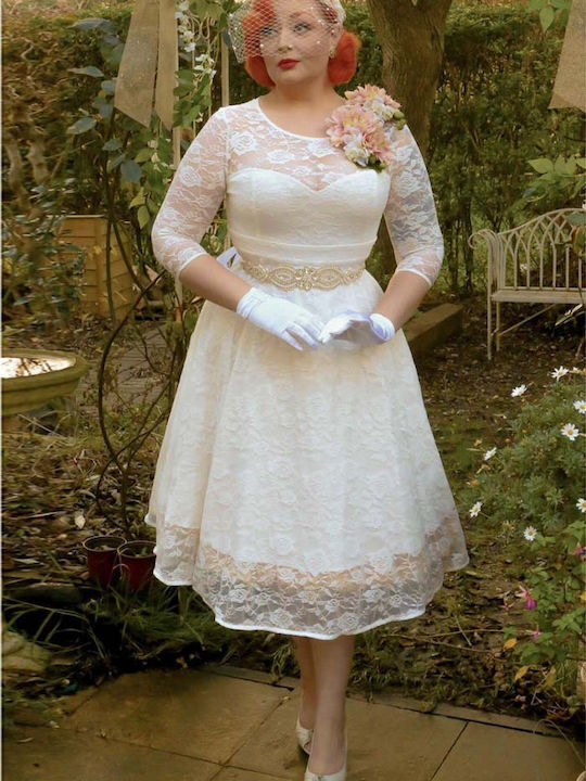 Vintage Bridal White Lace Dress