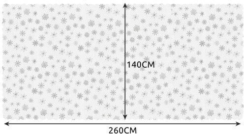 Christmas Tablecloth Fabric White L260xW140cm.