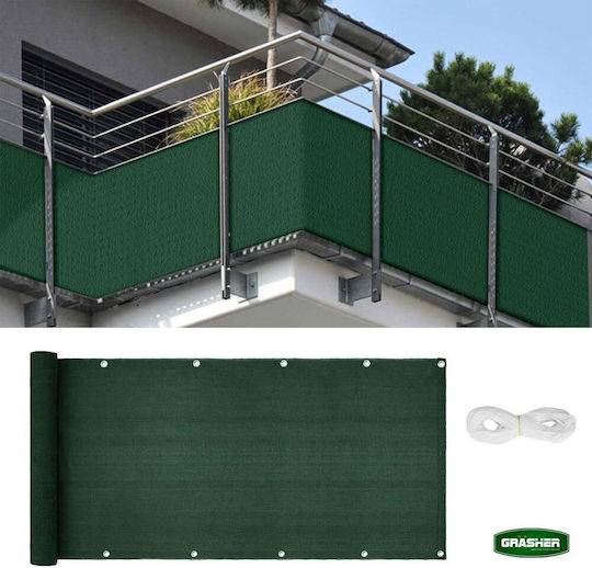 Grasher Rectangular Shade Divider Green With Hoop 0.75x6m 160gr/m²