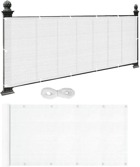 Grasher Rectangular Separator de Umbrire Alb Cu cerc 1.5x6m 160gr/m²