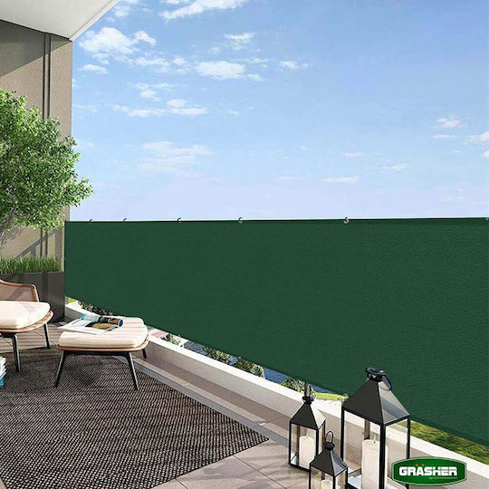 Grasher Rectangular Shade Divider Green With Hoop 0.75x6m 160gr/m²