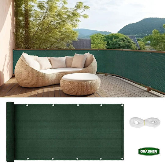 Grasher Rectangular Shade Divider Green With Hoop 0.75x6m 160gr/m²