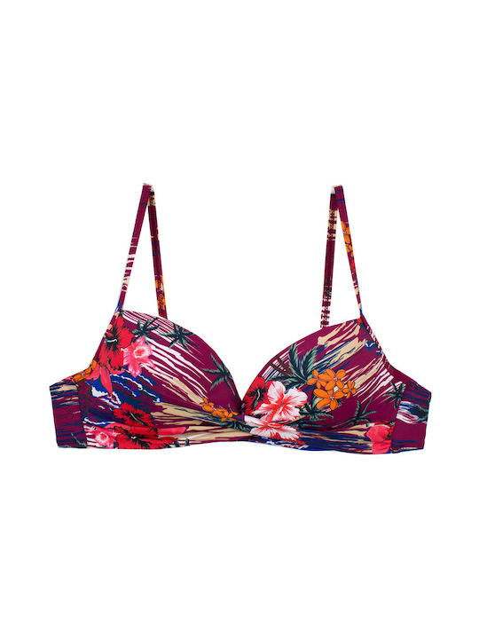 Bonito Underwire Bikini Set Bra & Slip Bottom BORDO Floral