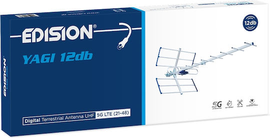 Edision Yagi 26-00-0002 Outdoor TV Antenna (Does not Require Power Supply) Silver