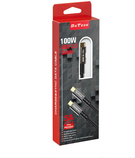 USB 3.2 Video Cable USB-C Male - USB-C 100W PD Black 1m 40345