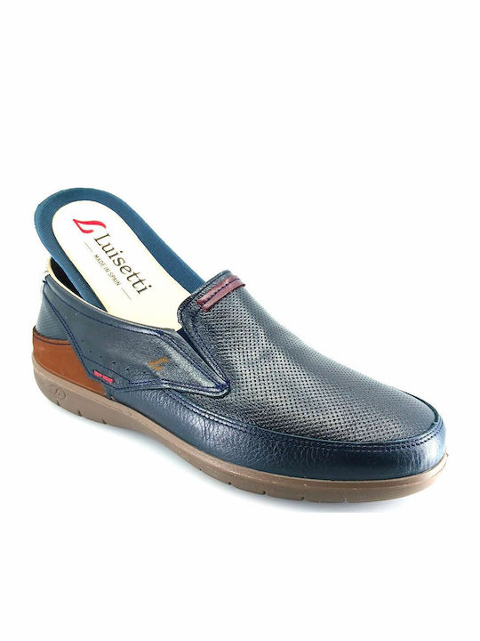 Δερμάτινα Ανδρικά Slip-On Μπλε