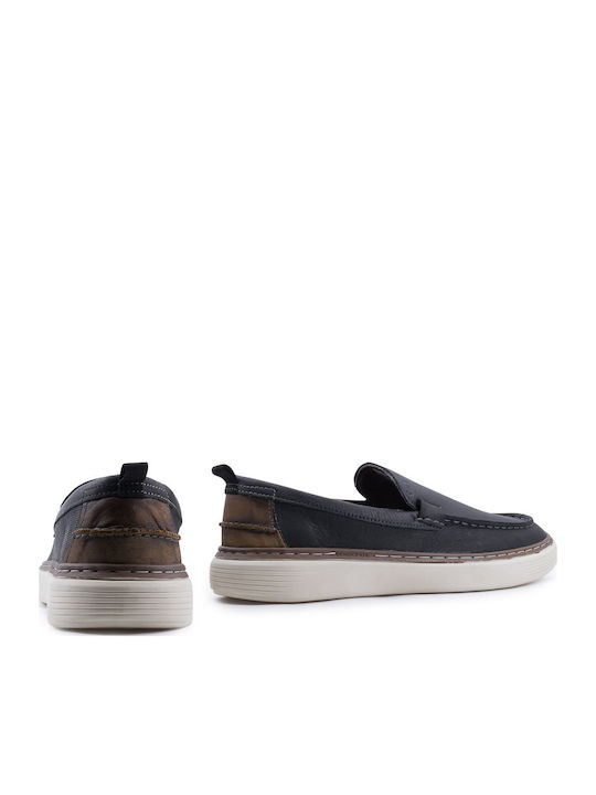 Δερμάτινα Ανδρικά Slip-On Μαύρα