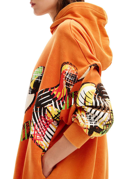 Lacroix Long Women's Sweatshirt Jacket Hooded Orange