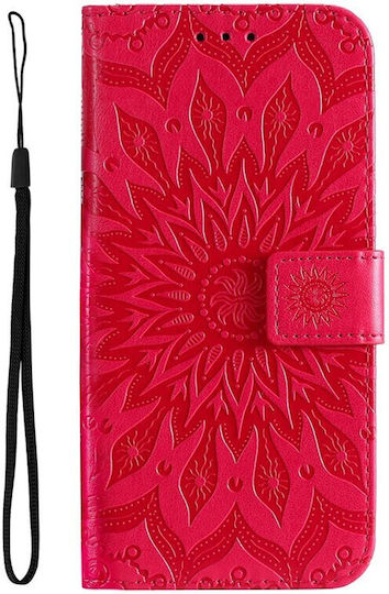 Embossed Sunflower Wallet Red (Xiaomi 14 Ultra)