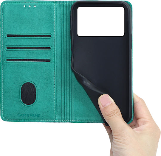 Sonique Wallet Δερματίνης / Πλαστικό / Σιλικόνης Τιρκουάζ (Poco X6 Pro)