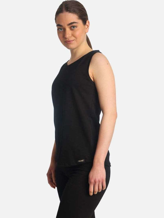 Damen Sport Bluse Ärmellos Black