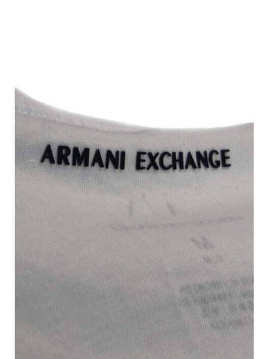 Armani Exchange Мъжко Тениска с Къс Ръкав Бял