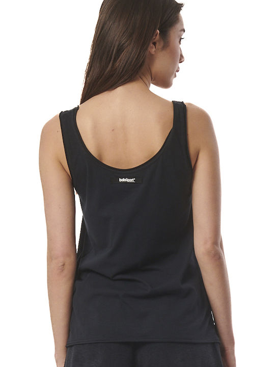 Beach Women's Athletic Blouse with Straps Black