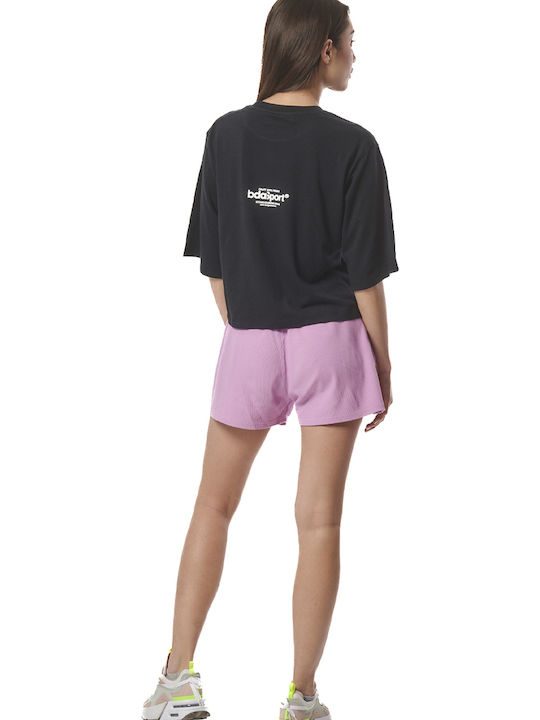 Γυναικείο Crop T-shirt Μαύρο