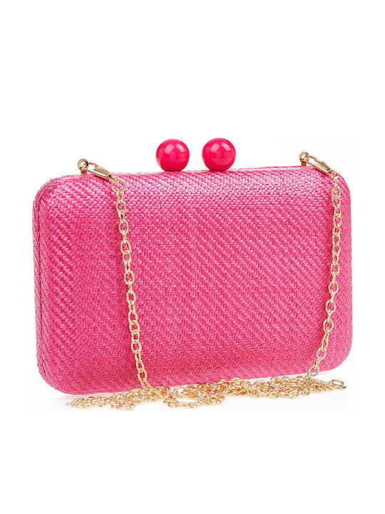 Straw Women's Bag Shoulder Fuchsia