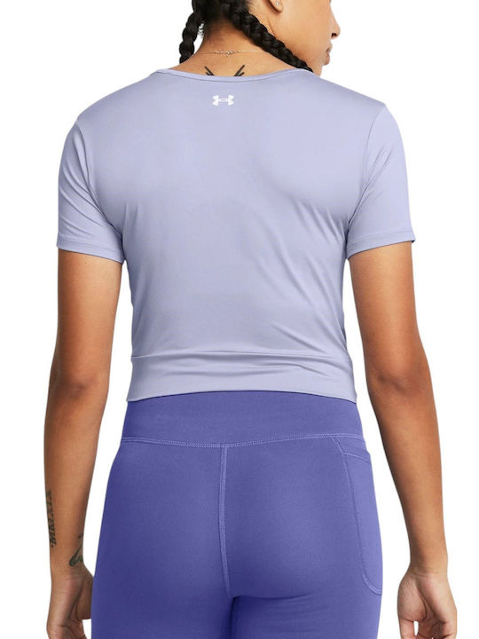 Under Armour Crop Top Sportiv pentru Femei cu Mâneci Scurte Purple