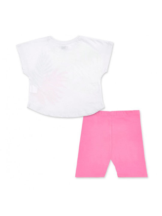 Nath Kids Kids Set with Leggings Summer 2pcs White-pink