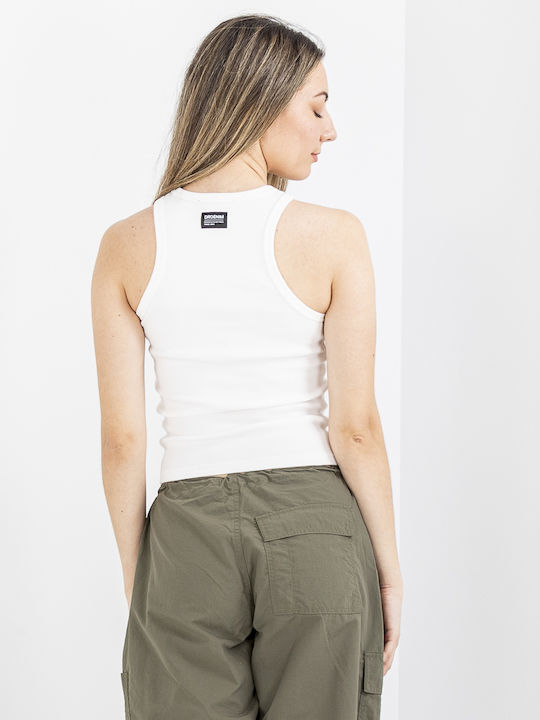 Damen Bluse Baumwolle Ärmellose Weiße