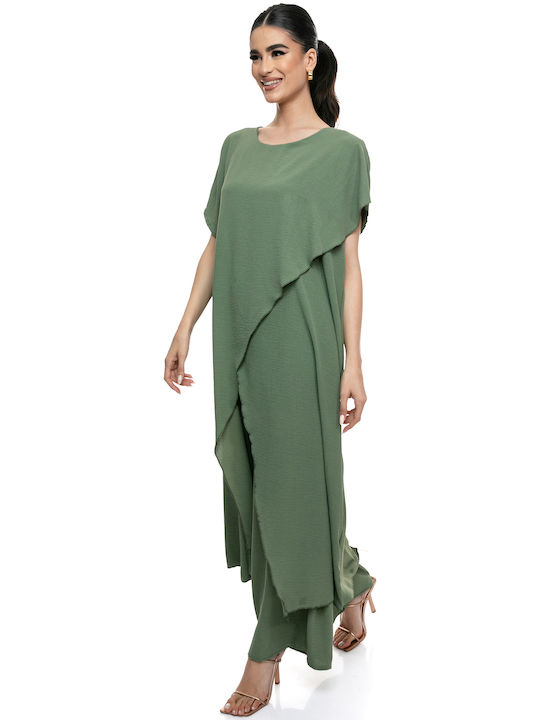 Damen Khaki Set mit Hose in Loose Passform