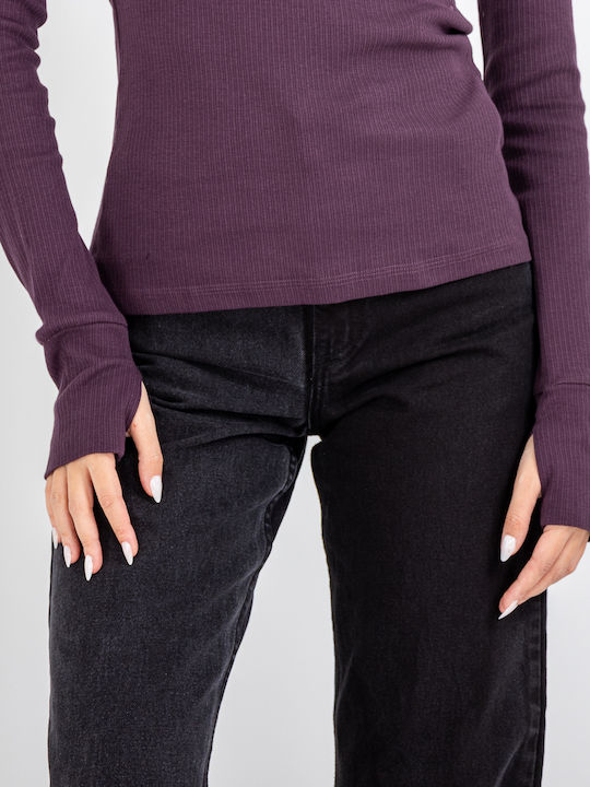 Damen Bluse Baumwolle Lila