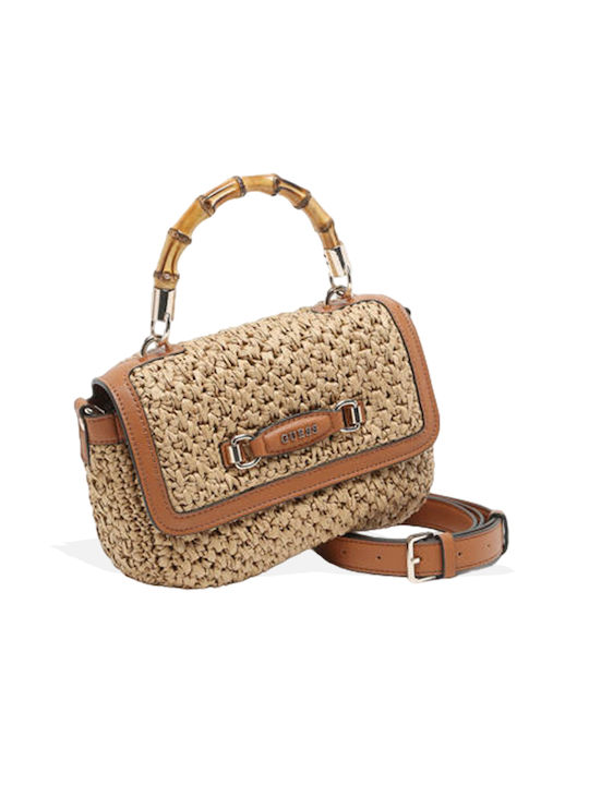 Guess Top Handle Flap Women's Bag Hand Brown