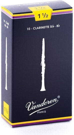 Vandoren Clarinet Reeds No. 1 1/2 1 pc. Reeds