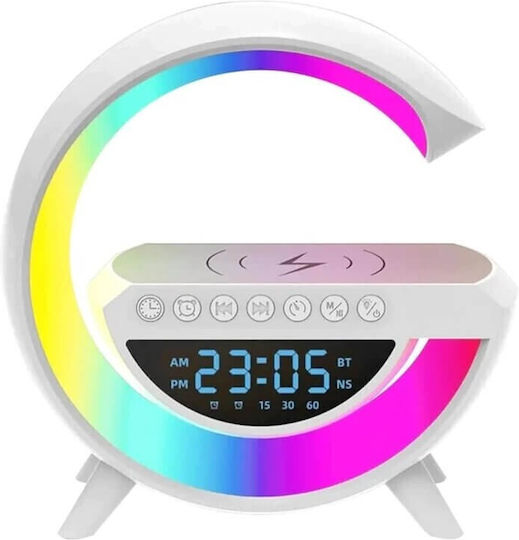 BT-3401 Ceas De Masă Digital Led Cu Radio Și Încărcare Wireless Alb