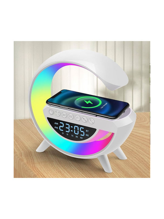 BT-3401 Tabletop Digital Clock with Radio & Wireless Charging White 46938470