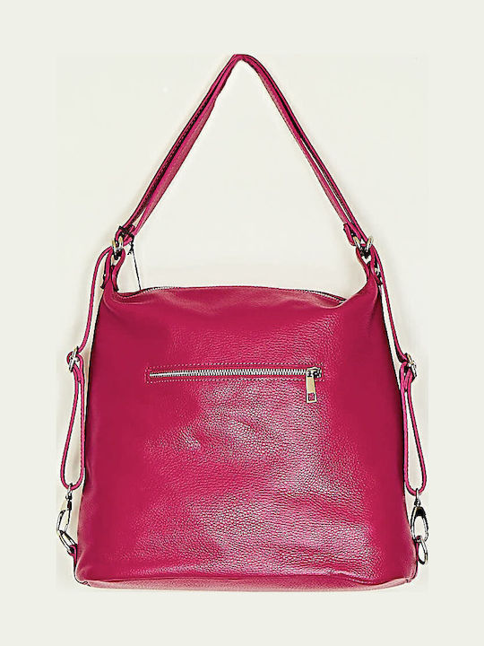 Leder Damen Handtasche Rucksack Handtasche Schulter Fuchsie