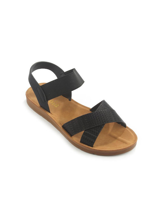 Fshoes Women's Flat Sandals in Black Color