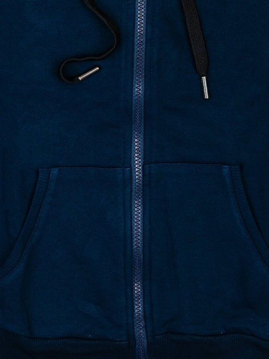 Damen Sweatshirtjacke Kapuzen Blue
