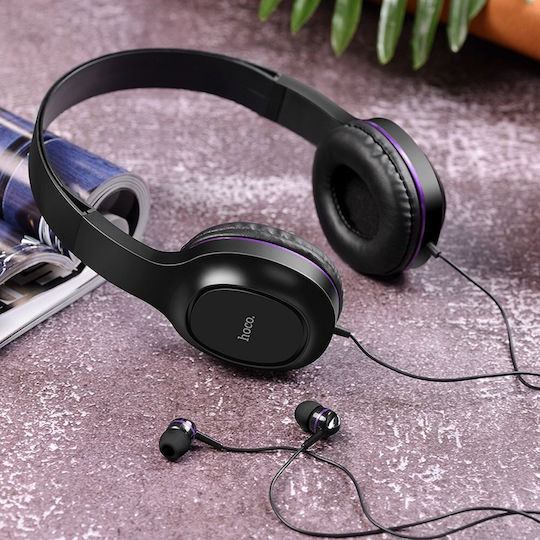 Hoco W24 Enlighten Wired On Ear Headphones Purple