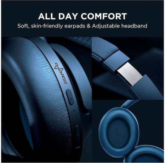 1More SonoFlow Wireless / Wired Over Ear Headphones with Radio with 70 hours of Operation and Quick Charge Blue