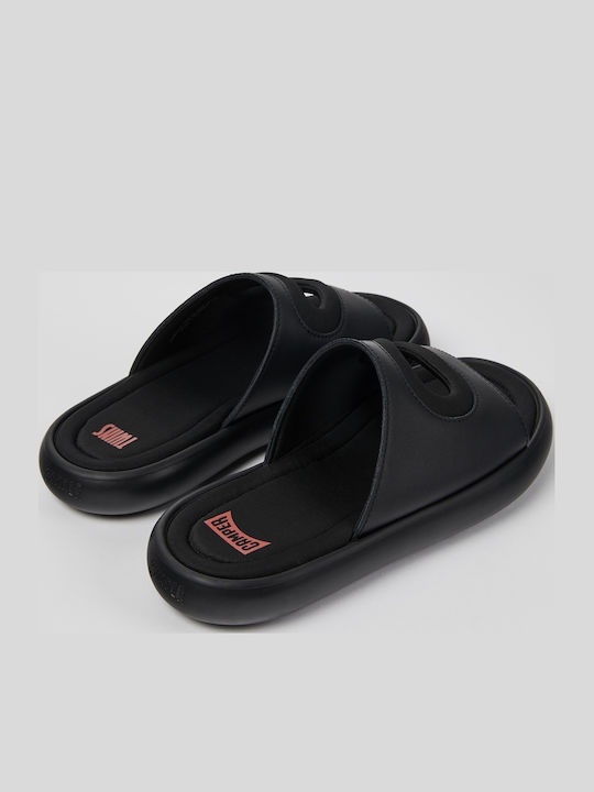 Twins Leather Women's Flat Sandals in Black Color