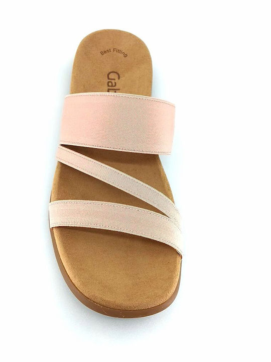 Leather Women's Flat Sandals Anatomic in Pink Color