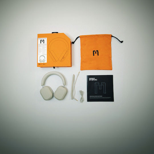 Mondo M1003 Wireless / Wired Over Ear Headphones with 45 hours of Operation and Quick Charge Greige