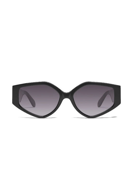 Quay Australia Sonnenbrillen mit Schwarz Rahmen und Schwarz Verlaufsfarbe Linse HOTGOSSIP-BLK/SMK