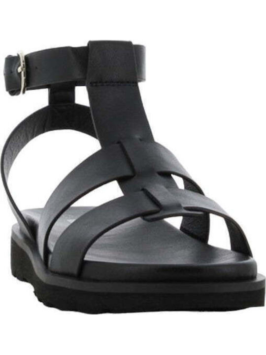 Women's Flat Sandals Anatomic with Strap in Black Color