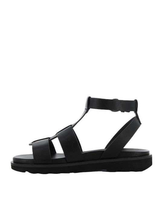Women's Flat Sandals Anatomic with Strap in Tabac Brown Color