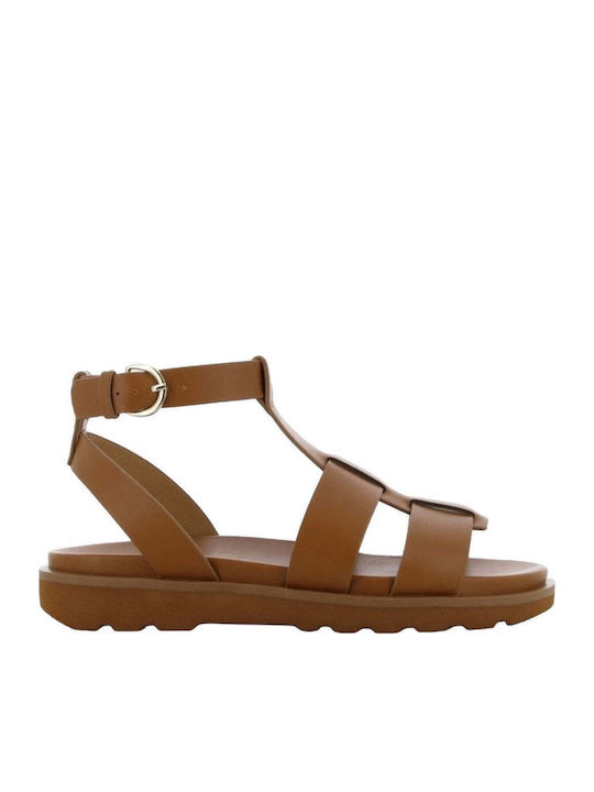 Women's Flat Sandals Anatomic with Strap in Black Color
