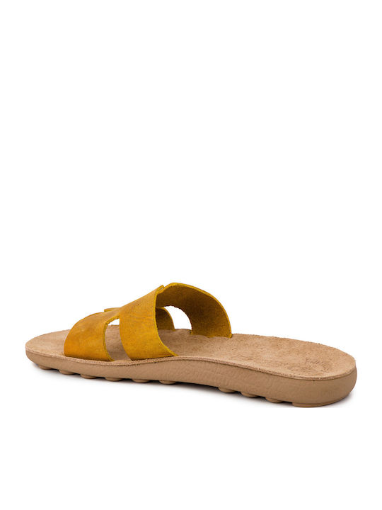 Violeta Leather Women's Flat Sandals Taupe