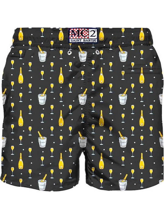 Ultralight Men's Swimwear Shorts Black with Patterns