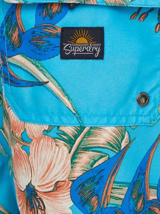 Ovin Hawaiian Men's Swimwear Shorts Blue with Patterns