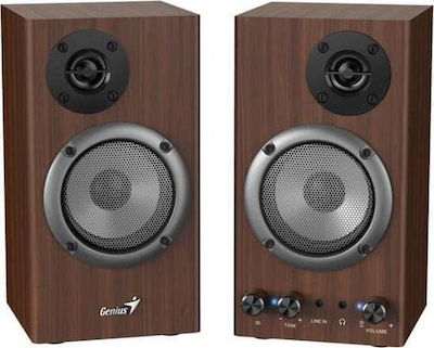 Genius Sp-hf 500b 31730047400 Pair of Hi-Fi Speakers Bookself 16W 2 No of Drivers Brown