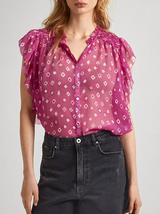 Pepe Jeans Ärmellos Damen Hemd Fuchsia