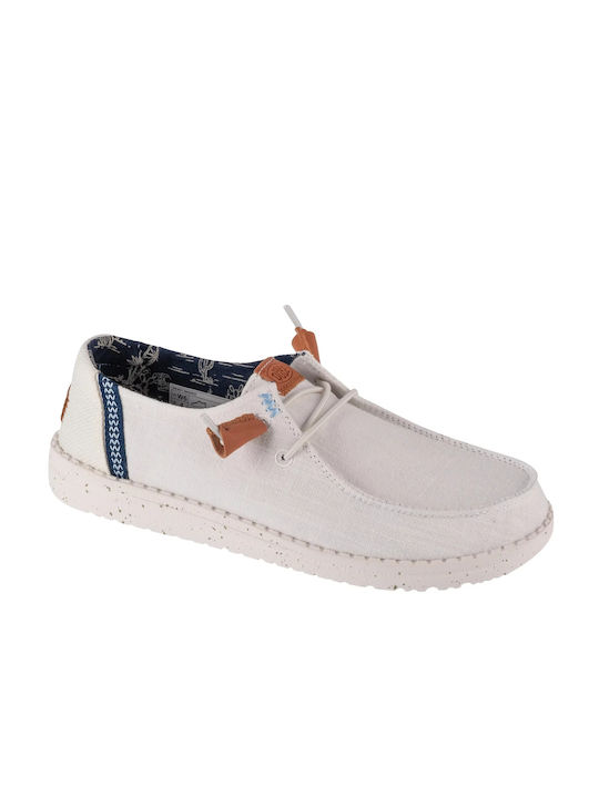 Hey Dude Washed Men's Moccasins White