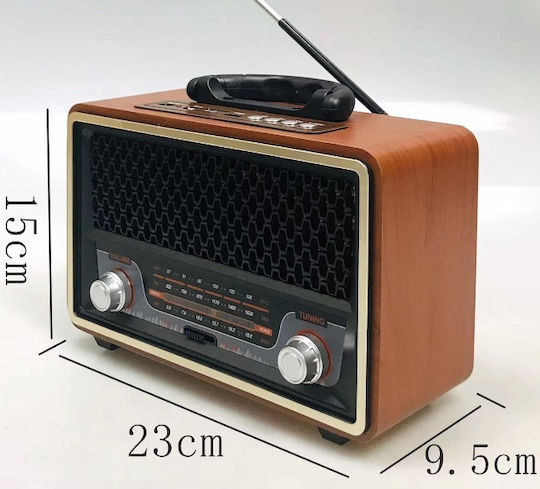 Meier M-157BT Retro Επιτραπέζιο Ραδιόφωνο Επαναφορτιζόμενο με USB Γκρι
