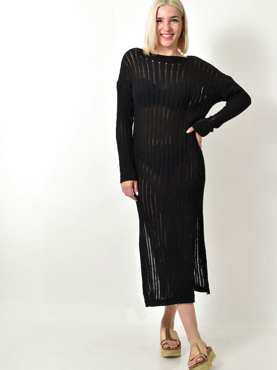 Potre Women's Maxi Caftan Beachwear Black