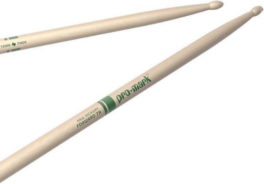 Promark Hickory Drumsticks Drums Classic Natural 7A with Tip Shape Oval Tip